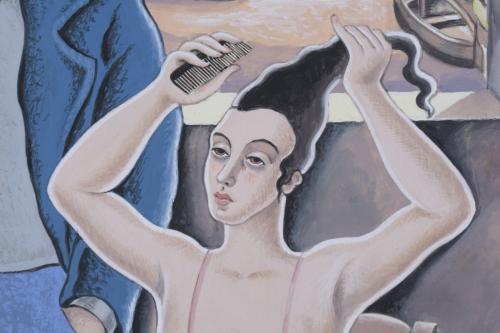 RAFAEL CASERES (XX).  "MARINERO Y MUJER PEINÁNDOSE", 1932.