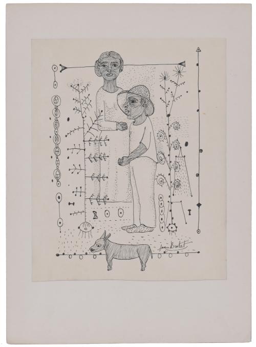 JOAN BROTAT VILANOVA (1920-1990). "FIGURES AND DOG".