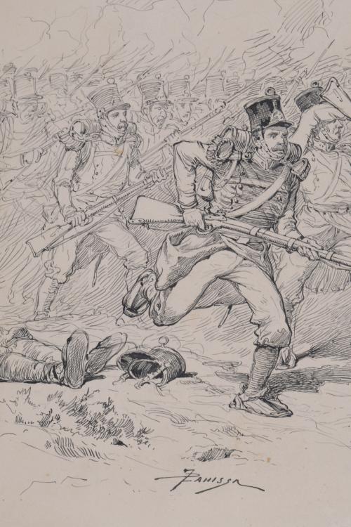 JAIME PAHISSA LAPORTA (1846-1928).  "ESCENA BÉLICA".