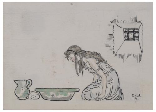 LOLA ANGLADA (1892-1984).  Set of 3 illustrations, one of t