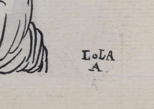 LOLA ANGLADA (1892-1984).  Conjunto de 3 ilustraciones, una