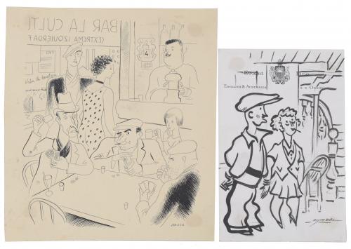 PICAROL (1876-1971) Y MORA (XX). PAREJA DE ILUSTRACIONES.