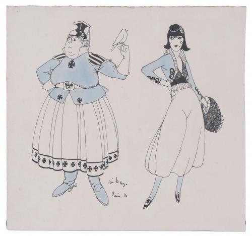 ESCUELA ESPAÑOLA, PPS. SIGLO XX. "PAREJA DE MUJERES". París, 1916.