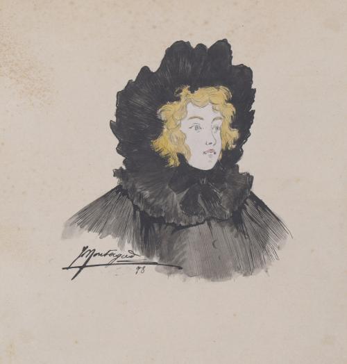 ESCUELA ESPAÑOLA O FRANCESA, FIN. SIGLO XIX. "RETRATO JOVEN", 1898.