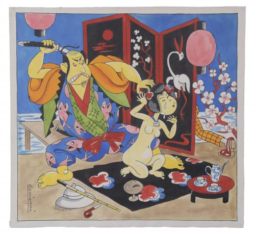 ALFRED PASCUAL BENIGANI (1902-1955). Japanese erotic illustration.