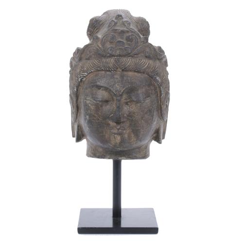 19TH CENTURY INDONESIAN SCHOOL. BUDDHA HEAD.