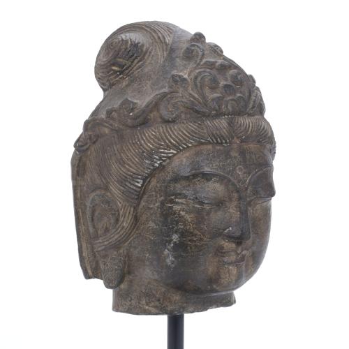 19TH CENTURY INDONESIAN SCHOOL. BUDDHA HEAD.