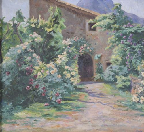 JOAN FUSTER BONNIN (1870-1945). "ENTRANCE TO A FARMHOUSE".