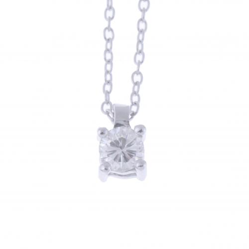 COLGANTE CON SOLITARIO DE DIAMANTE.