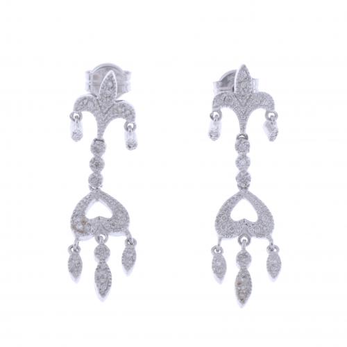 GIRANDOLE EARRINGS WITH DIAMONDS.