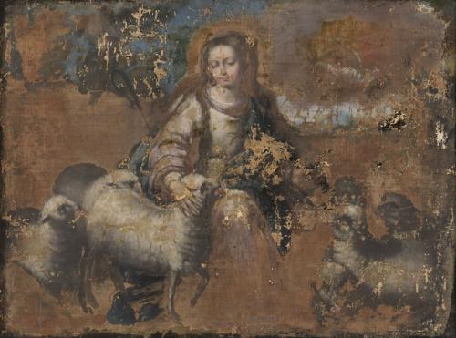 ATTRIBUTED TO BERNARDO GERMÁN LLORENTE "DIVINE SHEPHERDESS".