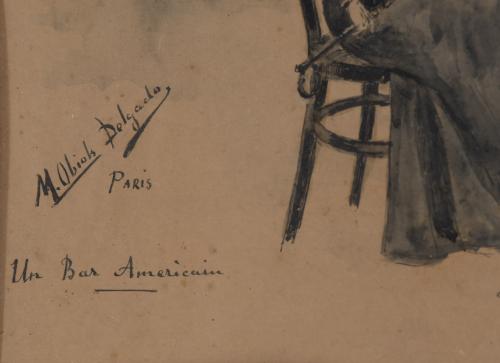 MARIANO OBIOLS DELGADO (c.1860-1911) "UN BAR AMERICAIN", Pa