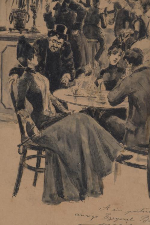 MARIANO OBIOLS DELGADO (c.1860-1911) "UN BAR AMERICAIN", Pa