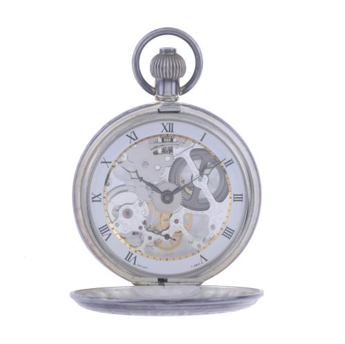 297-POCKET WATCH WITH VISIBLE MACHINERY.