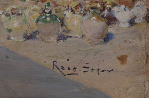JOAN ROIG Y SOLER (1852-1909). "POTTERY MARKET".