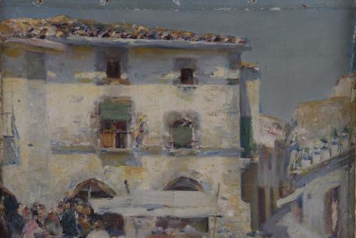 JOAN ROIG Y SOLER (1852-1909). "POTTERY MARKET".