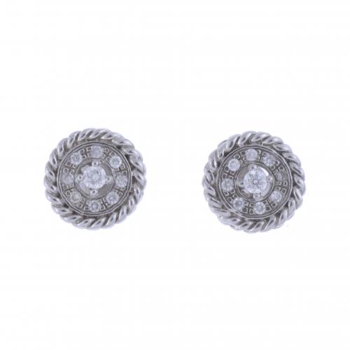 PENDIENTES BOTÓN CON DIAMANTES.