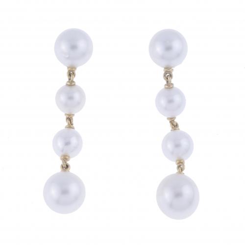 PENDIENTES LARGOS CON PERLA.