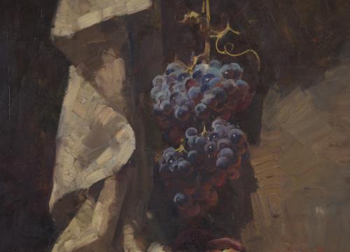 JOSEP SERRASANTA (1916-1998). "STILL LIFE WITH GRAPES AND P