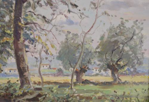 JOAQUIM MARSILLACH CODONY (1905-1986). "LANDSCAPE IN OLOT",