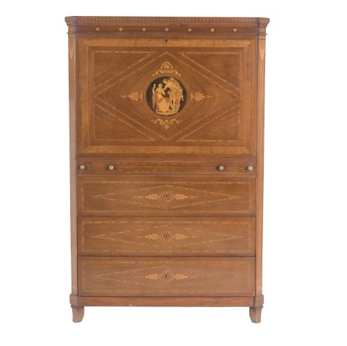 GEORGE III STYLE ABATTANT DESK, 20TH CENTURY.