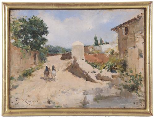 FRANCISCO MIRALLES Y GALUP (1848-1901). "LANDSCAPE WITH FIG