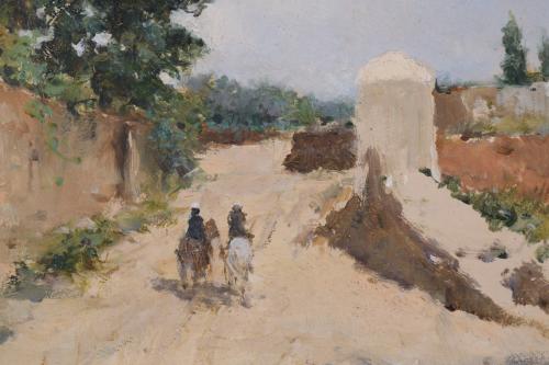 FRANCISCO MIRALLES Y GALUP (1848-1901). "LANDSCAPE WITH FIG