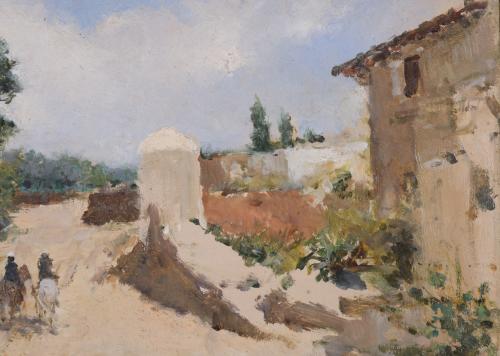 FRANCISCO MIRALLES Y GALUP (1848-1901). "LANDSCAPE WITH FIG
