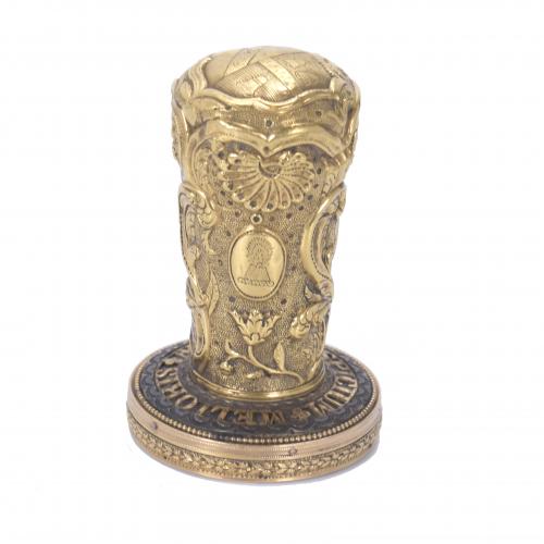 GOLD WAX SEAL, GEORGE II PERIOD, FIRST HALF OF THE 18TH CENTURY.