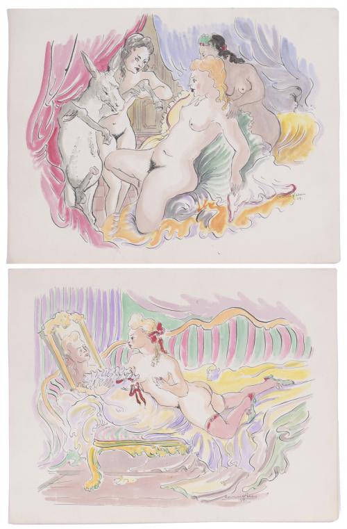 JOAN COMMELERAN CARRERA (1902-1992). PAIR OF DRAWINGS, 1939.