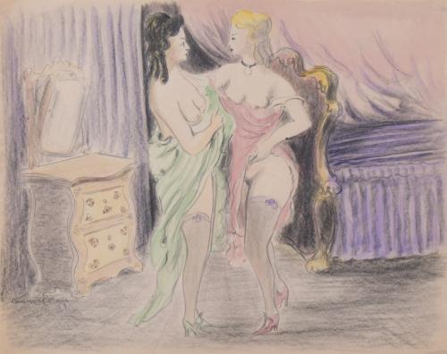 JOAN COMMELERAN CARRERA (1902-1992).  THREE EROTIC DRAWINGS
