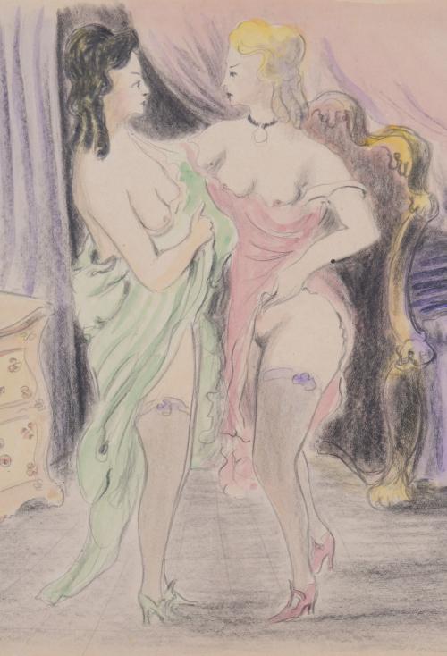 JOAN COMMELERAN CARRERA (1902-1992).  THREE EROTIC DRAWINGS