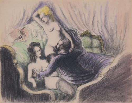 JOAN COMMELERAN CARRERA (1902-1992).  THREE EROTIC DRAWINGS