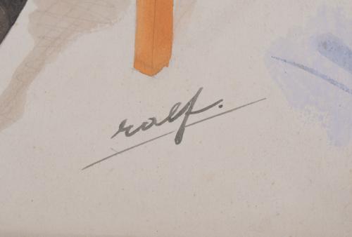 RALF (20TH CENTURY) EROTIC DRAWING.