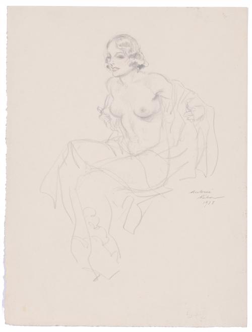 ANTONI RIBA BRACONS (1886-1954). "WOMAN UNDRESSING", 1933.