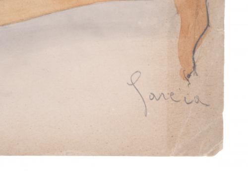GARCÍA (20TH CENTURY). "WOMAN LYING DOWN".