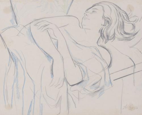 ALFRED OPISSO CARDONA (1907-1980). "WOMAN LYING DOWN".