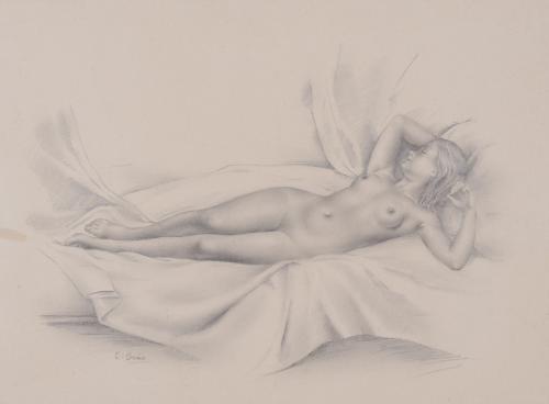 CARMEN OSÉS (1898-1961). "WOMAN LYING DOWN".