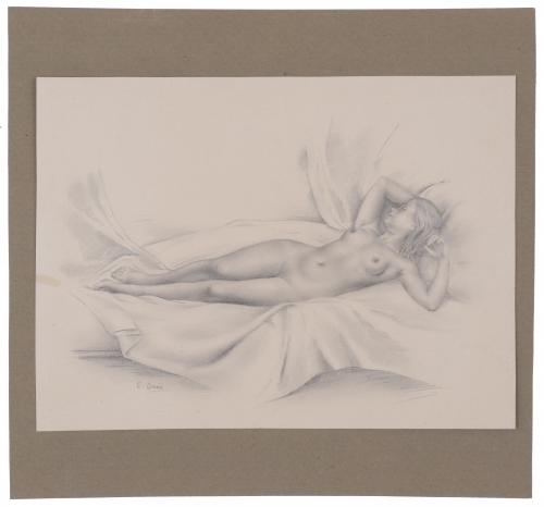 CARMEN OSÉS (1898-1961). "WOMAN LYING DOWN".