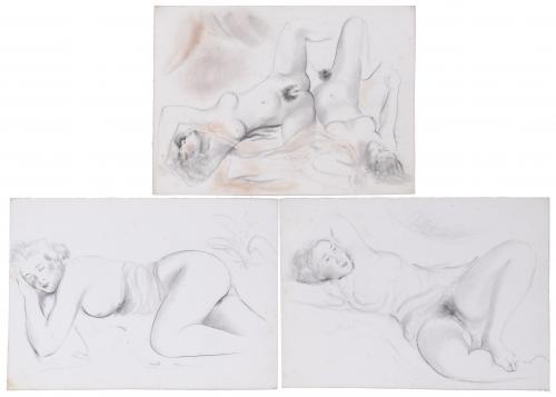 FRANCESC DOMINGO SEGURA (1893-1974). SET OF THREE NUDES.