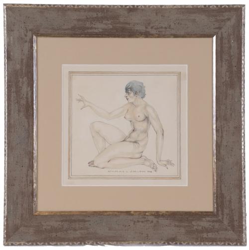 ISMAEL SMITH (1886-1972). "YOUNG NUDE IN PROFILE", 1928.