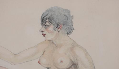 ISMAEL SMITH (1886-1972). "YOUNG NUDE IN PROFILE", 1928.