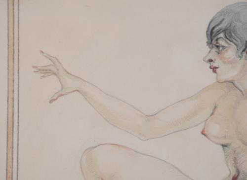 ISMAEL SMITH (1886-1972). "YOUNG NUDE IN PROFILE", 1928.