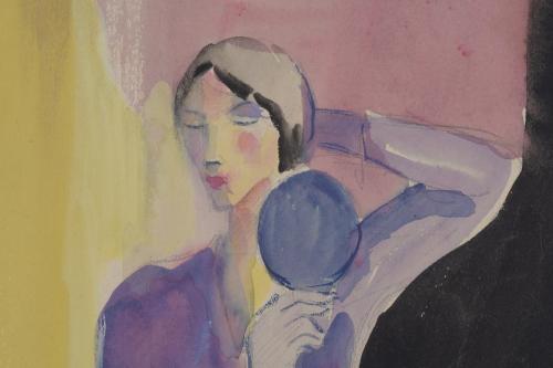 MIQUEL DE RENOM DE GÁRATE (1912-?).  "WOMAN AND MIRROR", Pa