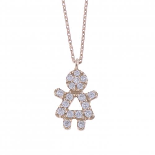 COLGANTE NIÑA CON DIAMANTES.
