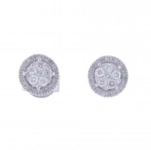 PENDIENTES ROSETONES DE DIAMANTES.
