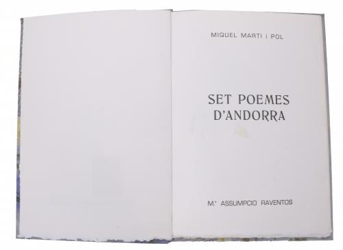 MIQUEL MARTÍ I POL (1929-2003). "SET POEMES D&#39;ANDORRA", 198