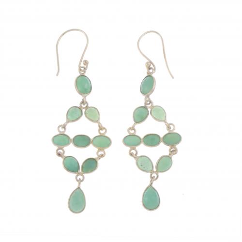 PENDIENTES GIRANDOLE CON ESMERALDAS.