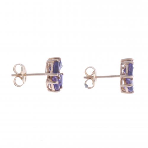 PENDIENTES FLORALES CON AMATISTAS.