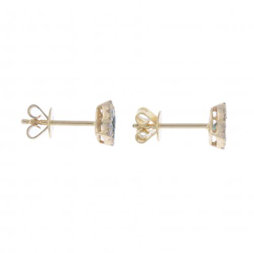 PENDIENTES FLORALES DE ESMERALDA Y DIAMANTES.